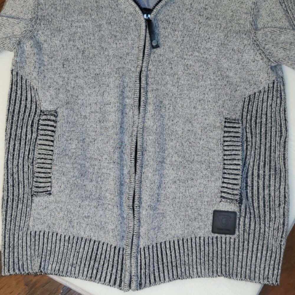 Fried Denim Sweater Jacket Sz L Eclectic Grandpa Y2K Grunge - Picture 8 of 10